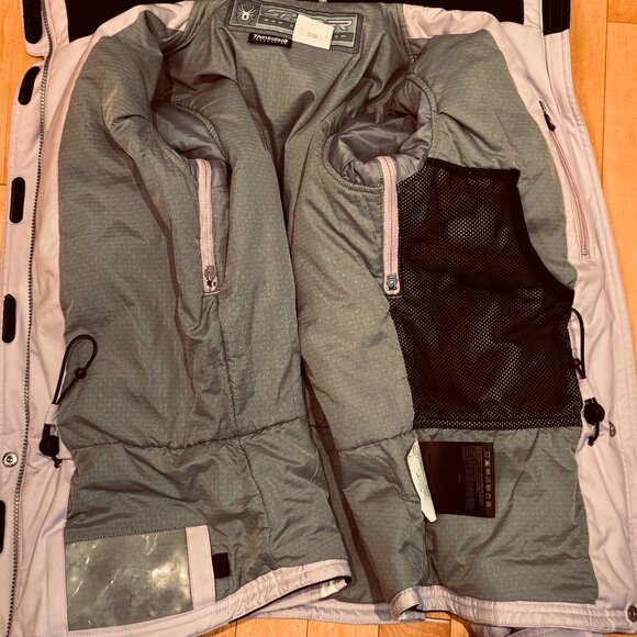 SPYDER - fitted ski jacket - soft lilac with black and white accents - size 8 - Picture 5 of 9